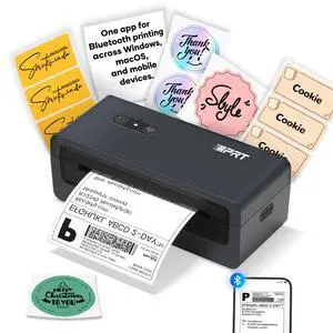 Thermal Label Printer, Bluetooth 4x6 Shipping Label Printer | Built for Small Business Shipping, Ink-Free Printing, Compact Design, Mobile & Computer Compatible Thermal Label Printer, Bluetooth 4x6 Shipping Label Printer | Built for Small Business Shipping, Ink-Free Printing, Compact Design, Mobile & Computer Compatible