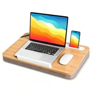 Portable Lap Desk Tray, Natural Wood, Large 21.1 x 12.9 Inch, for Home Office Portable Lap Desk Tray, Natural Wood, Large 21.1 x 12.9 Inch, for Home Office