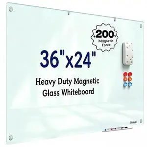 Magnetic Glass Dry Erase Board - 36'' x 24'' Whiteboard White Writing Board Nano-Coated Tempered Glass Marker for Wall Office School and Home Magnetic Glass Dry Erase Board - 36'' x 24'' Whiteboard White Writing Board Nano-Coated Tempered Glass Marker for Wall Office School and Home