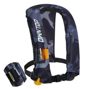 Automatic/Manual Inflatable Vest, Manual Convertible Option, Low Profile, Zipper Closure, Inflatable Fishing Jacket for Kayaking, Boating and Fishing, 24g CO2 Cylinder Included Automatic/Manual Inflatable Vest, Manual Convertible Option, Low Profile, Zipper Closure, Inflatable Fishing Jacket for Kayaking, Boating and Fishing, 24g CO2 Cylinder Included