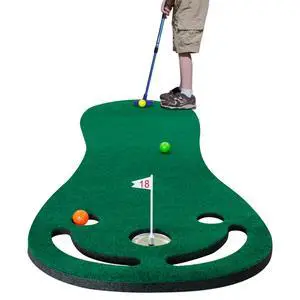 Putting Green Mat Set-Mini Golf Set for Indoor/Outdoor Golf Putting | Backyard Golf Game with 78" x 24" Golf Putting Mat (Mini Golf Course), Adjustable Putter, 3 Balls, Training Aid Cup & Flags Putting Green Mat Set-Mini Golf Set for Indoor/Outdoor Golf Putting | Backyard Golf Game with 78" x 24" Golf Putting Mat (Mini Golf Course), Adjustable Putter, 3 Balls, Training Aid Cup & Flags