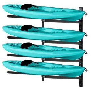 Kayak Storage Rack, Adjustable Wall Mount Kayak Racks for Garage and Outdoor Storage, Heavy Duty Weight Capacity, 2 Level / 3 Level / 4 Level Kayak Storage Rack, Adjustable Wall Mount Kayak Racks for Garage and Outdoor Storage, Heavy Duty Weight Capacity, 2 Level / 3 Level / 4 Level
