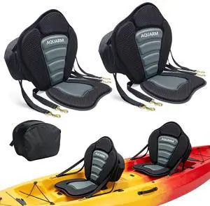 Kayak Seat Deluxe Padded Canoe Seat Adjustable Kayak Backrest Replacement Seat Cushion Pad Back Support with Detachable Back Storage Bag for Universal Sit Kayak Seat Deluxe Padded Canoe Seat Adjustable Kayak Backrest Replacement Seat Cushion Pad Back Support with Detachable Back Storage Bag for Universal Sit
