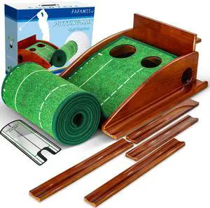 Golf Putting Mat, Putting Green Indoor with Ball Return - Golf Gifts for Men Christmas, Golf Training Aid for Home Office, Portable Putting Training Mat for Men Golf Putting Mat, Putting Green Indoor with Ball Return - Golf Gifts for Men Christmas, Golf Training Aid for Home Office, Portable Putting Training Mat for Men