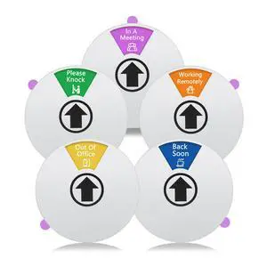 5 Pack Office Door Sign Do Not Disturb, Please Knock, Out of Office, In a Meeting, Back Soon, Working Remotely Privacy Sign for Home,or Conference Room (Silver) 5 Pack Office Door Sign Do Not Disturb, Please Knock, Out of Office, In a Meeting, Back Soon, Working Remotely Privacy Sign for Home,or Conference Room (Silver)