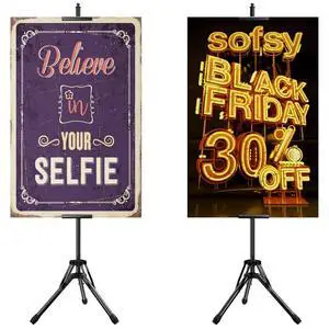 2Pack Poster Stands for Display, Double-Sided Sign Holder Stand | Adjustable Sign Stand with Tripod, Height Up to 79 in, Poster Board Stand for Wedding, Restaurant & Business Advertising 2Pack Poster Stands for Display, Double-Sided Sign Holder Stand | Adjustable Sign Stand with Tripod, Height Up to 79 in, Poster Board Stand for Wedding, Restaurant & Business Advertising