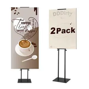 Black Pedestal Poster Sign Stand for Display, Adjustable Height Up to 80 Inchs, Heavy Duty Banner Double Sided Sign Holder for Board & Foam (2pk) Black Pedestal Poster Sign Stand for Display, Adjustable Height Up to 80 Inchs, Heavy Duty Banner Double Sided Sign Holder for Board & Foam (2pk)
