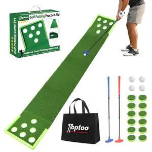 Golf Putting Mat, Practice Golf Putting Green Training Aid for Indoor, Outdoor at Home, Office, Backyard with Putter and Balls 9.84 ft Golf Putting Mat, Practice Golf Putting Green Training Aid for Indoor, Outdoor at Home, Office, Backyard with Putter and Balls 9.84 ft