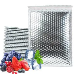 50 Pack 11x14 Inch Insulated Bubble Mailers for Cold Shipping, Silver Foil | Metallic Thermal Padded Shipping Bags with Self-seal Closure, Water-resistant and Protective Bubble Cushioning Envelopes 50 Pack 11x14 Inch Insulated Bubble Mailers for Cold Shipping, Silver Foil | Metallic Thermal Padded Shipping Bags with Self-seal Closure, Water-resistant and Protective Bubble Cushioning Envelopes