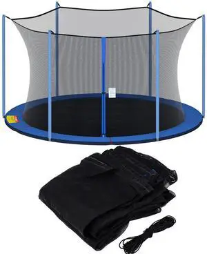 Replacement Trampoline Net Fit 12/13/14/15 Ft Round Trampolines | Trampoline Safety Enclosure with Adjustable Straps, Breathable, Weather-Resistant, Tear-Proof, NET ONLY Replacement Trampoline Net Fit 12/13/14/15 Ft Round Trampolines | Trampoline Safety Enclosure with Adjustable Straps, Breathable, Weather-Resistant, Tear-Proof, NET ONLY