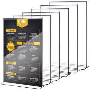 6 Pcs 11 x 14'' Acrylic Sign Holder Clear Acrylic Picture Frame Vertical Table Top Frame with Stand Double Sided T Shape Flyer Holder for Paper Menu Photo Restaurant Office Home 6 Pcs 11 x 14'' Acrylic Sign Holder Clear Acrylic Picture Frame Vertical Table Top Frame with Stand Double Sided T Shape Flyer Holder for Paper Menu Photo Restaurant Office Home