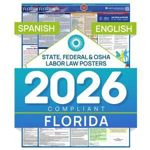 Labor Law Posters Florida 2026, English, Spanish, State Federal Notices | Florida State Federal Workplace Notices With OSHA, EEOC, FMLA, Minimum Wage, HR Office, Worksite, Employee Posting Details Labor Law Posters Florida 2026, English, Spanish, State Federal Notices | Florida State Federal Workplace Notices With OSHA, EEOC, FMLA, Minimum Wage, HR Office, Worksite, Employee Posting Details