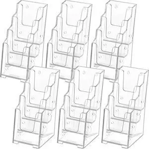 4 Tier Acrylic Brochure Display Holder, 4 Inch Wide, 6 Pack | Clear Acrylic Material, 4 Tier Display, Wall Mount or Countertop Use, Easy Brochure Access,Fits Trifold Brochures or Flyers 4 Tier Acrylic Brochure Display Holder, 4 Inch Wide, 6 Pack | Clear Acrylic Material, 4 Tier Display, Wall Mount or Countertop Use, Easy Brochure Access,Fits Trifold Brochures or Flyers