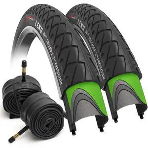 Pair 26x1.95 Bike Tire with 26 Inch Bike Tube - Slick City 26 inch Bike Tires - 50-559 Black Foldable Mountain Bike Tires with Kevlar for Electric, Trainer, Road Bikes, MTB Accessories Pair 26x1.95 Bike Tire with 26 Inch Bike Tube - Slick City 26 inch Bike Tires - 50-559 Black Foldable Mountain Bike Tires with Kevlar for Electric, Trainer, Road Bikes, MTB Accessories