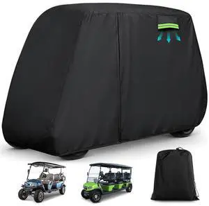 Waterproof Golf Cart Cover 6 Passenger for Yamaha/E-Z-Go/Club Car/Evolution/ICON/Star EV, Heavy Duty Sun Rain Dust Protection 4+2/6 Passenger Golf Cart Cover with Soft Cotton Lining & Door Zipper-XL Waterproof Golf Cart Cover 6 Passenger for Yamaha/E-Z-Go/Club Car/Evolution/ICON/Star EV, Heavy Duty Sun Rain Dust Protection 4+2/6 Passenger Golf Cart Cover with Soft Cotton Lining & Door Zipper-XL