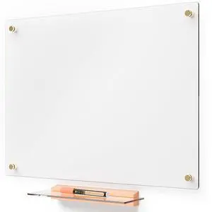 Glass Dry Erase Whiteboard - 17x23 Ultra Clear Glass White Board for Wall with Wooden Based Floating Marker Tray, Non-Magnetic Writing for Kitchen, Home and Office Glass Dry Erase Whiteboard - 17x23 Ultra Clear Glass White Board for Wall with Wooden Based Floating Marker Tray, Non-Magnetic Writing for Kitchen, Home and Office