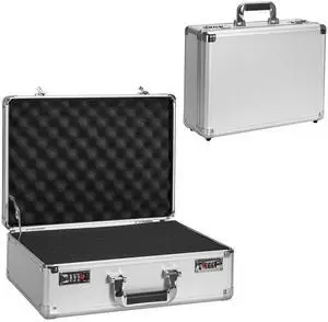 Security Lock Boxes - 16.9 x 12.2 x 6.3 Inch Large, Portable Locking Storage Totes with Dual Combination Locks, Medicine Lock Box, Lock Boxes for Personal Items, Cash & Briefcase - Silver Security Lock Boxes - 16.9 x 12.2 x 6.3 Inch Large, Portable Locking Storage Totes with Dual Combination Locks, Medicine Lock Box, Lock Boxes for Personal Items, Cash & Briefcase - Silver