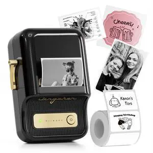 B21 Label Maker, 2 Inch Bluetooth Sticker Printer with Tape, Black | Compatible with Android, iOS & PC, Thermal Printing, Labeling for Home Storage Office Craft and Small Business B21 Label Maker, 2 Inch Bluetooth Sticker Printer with Tape, Black | Compatible with Android, iOS & PC, Thermal Printing, Labeling for Home Storage Office Craft and Small Business