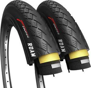 Pair 700x35c Hybrid Bike Tires - Foldable 37-622 with 1mm Anti Puncture | Folding 28 inch Bicycle Tyres, Accessories for Road, Mountain, MTB and Touring Bikes, Front and Rear Replacement Pair 700x35c Hybrid Bike Tires - Foldable 37-622 with 1mm Anti Puncture | Folding 28 inch Bicycle Tyres, Accessories for Road, Mountain, MTB and Touring Bikes, Front and Rear Replacement