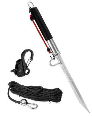 32'' Sand Spike Boat Anchor Pole,with Boat Anchor Hook and Boat Anchor Line | Stainless Steel Boat Anchor Hook, Boat Anchor Line 50ft, for Shallow Water Shore, Beach, Sandbar 32'' Sand Spike Boat Anchor Pole,with Boat Anchor Hook and Boat Anchor Line | Stainless Steel Boat Anchor Hook, Boat Anchor Line 50ft, for Shallow Water Shore, Beach, Sandbar