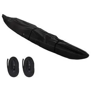 Fade and Tear Resistant Trailerable Cover with Waterproof Zipper, 600D Marine Grade Heavy-Duty Waterproof Canoe Cover Fit for 12ft Kayak, Indoor/Outdoor Storage, Black Fade and Tear Resistant Trailerable Cover with Waterproof Zipper, 600D Marine Grade Heavy-Duty Waterproof Canoe Cover Fit for 12ft Kayak, Indoor/Outdoor Storage, Black