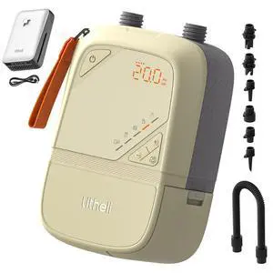 20PSI Electric SUP Pump, Rechargeable Battery & 12V Car Powered, Dual Stage Inflation Deflation Auto-Off, Portable Air Pump for Paddle Board Kayak Tent Inflatable Bed 20PSI Electric SUP Pump, Rechargeable Battery & 12V Car Powered, Dual Stage Inflation Deflation Auto-Off, Portable Air Pump for Paddle Board Kayak Tent Inflatable Bed