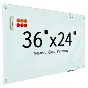 Glass Whiteboard - Glass Dry Erase Board 36" x 24" Magnetic White Board Glass Writing Board White Boards for Walls Wall Office Home Glass Whiteboard - Glass Dry Erase Board 36" x 24" Magnetic White Board Glass Writing Board White Boards for Walls Wall Office Home