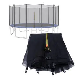 Trampoline Net Replacement 8/10/12/14/16FT Safety Enclosure Nets | Double Head Zipper, Breathable Weather-Resistant Netting, with Adjustable Straps, for Straight Poles Round Frame Trampoline Net Replacement 8/10/12/14/16FT Safety Enclosure Nets | Double Head Zipper, Breathable Weather-Resistant Netting, with Adjustable Straps, for Straight Poles Round Frame