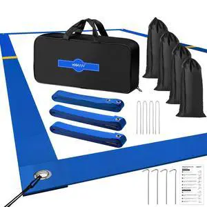 Professional Beach Volleyball Lines for Sand 26.3' X 52.6'| 30' X 60', 2 inch, Better Visible, Upgraded Weather Resistance, with Metal Anchors & Sand Bags Professional Beach Volleyball Lines for Sand 26.3' X 52.6'| 30' X 60', 2 inch, Better Visible, Upgraded Weather Resistance, with Metal Anchors & Sand Bags