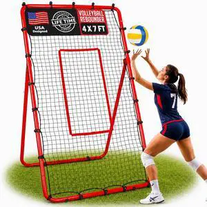 Volleyball Rebounder Net 4x7 FT - 6 Adjustable Angles Volleyball Training Equipment for Passing Setting Serving Spiking Practice, Portable Volleyball Trainer for Solo Training Volleyball Rebounder Net 4x7 FT - 6 Adjustable Angles Volleyball Training Equipment for Passing Setting Serving Spiking Practice, Portable Volleyball Trainer for Solo Training