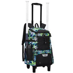 2-in-1 Rolling Baseball & Softball Bag, Detachable Backpack, Roll or Carry, Dual-Pole Anti-Tip, 3.5" Wheels, No Tools Setup 2-in-1 Rolling Baseball & Softball Bag, Detachable Backpack, Roll or Carry, Dual-Pole Anti-Tip, 3.5" Wheels, No Tools Setup