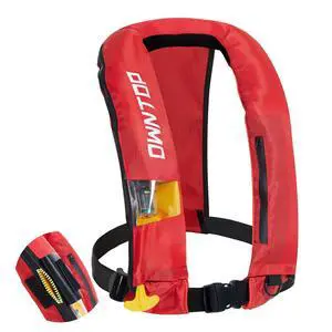 Automatic/Manual Inflatable Vest, Manual Convertible Option, Low Profile, Zipper Closure, Inflatable Fishing Jacket for Kayaking, Boating and Fishing, 24g CO2 Cylinder Included Automatic/Manual Inflatable Vest, Manual Convertible Option, Low Profile, Zipper Closure, Inflatable Fishing Jacket for Kayaking, Boating and Fishing, 24g CO2 Cylinder Included