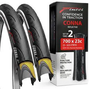 Pair 700x23c Road Bike Tires - Foldable 23-622 with 1mm Anti Puncture 28" | Folding 28 inch Bicycle Tyres, Accessories for Racing, Touring and Cycling Bikes, Front and Rear Replacement Pair 700x23c Road Bike Tires - Foldable 23-622 with 1mm Anti Puncture 28" | Folding 28 inch Bicycle Tyres, Accessories for Racing, Touring and Cycling Bikes, Front and Rear Replacement