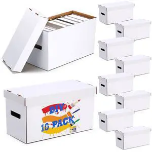 10 Pack Comic Book Storage Boxes, Holds 200-225 Comics, 27.56 x 7.5 x 11 Inch Stackable Comic Short Bin Organizer Cardboard Box for Collapsible Magazine Book Collecting Supplies 10 Pack Comic Book Storage Boxes, Holds 200-225 Comics, 27.56 x 7.5 x 11 Inch Stackable Comic Short Bin Organizer Cardboard Box for Collapsible Magazine Book Collecting Supplies