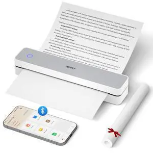 Portable Thermal Printer, MT610 Pro Wireless for Travel, 300DPI Bluetooth Inkless Printer Support 8.5" X 11" US Letter& A4&A5 Thermal Paper for Home, Compatible with iOS, Android, Laptop, White Portable Thermal Printer, MT610 Pro Wireless for Travel, 300DPI Bluetooth Inkless Printer Support 8.5" X 11" US Letter& A4&A5 Thermal Paper for Home, Compatible with iOS, Android, Laptop, White