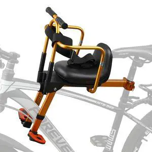 Front Child Bike Seat,Foldable Front Mounted Kids with Backrest and Footrest, Child Bicycle Seat Design for Adult Bicycles,Mountain Bike Front Child Bike Seat,Foldable Front Mounted Kids with Backrest and Footrest, Child Bicycle Seat Design for Adult Bicycles,Mountain Bike
