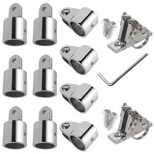 Bimini Top Hardware Kit, 12 PCS Replacement Parts Set Eye End Caps Jaw Slide Deck Hinge with Quick Release Pin 316 Stainless Steel Boat Canopy Fittings Bimini Top Hardware Kit, 12 PCS Replacement Parts Set Eye End Caps Jaw Slide Deck Hinge with Quick Release Pin 316 Stainless Steel Boat Canopy Fittings