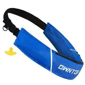 Automatic/Manual Inflatable Swim Belt Pack, Manual Convertible Swim Jacket for Adults, 24g CO2 Cylinder Included, Low Profile for Kayak, Fishing, Paddle Sports Automatic/Manual Inflatable Swim Belt Pack, Manual Convertible Swim Jacket for Adults, 24g CO2 Cylinder Included, Low Profile for Kayak, Fishing, Paddle Sports