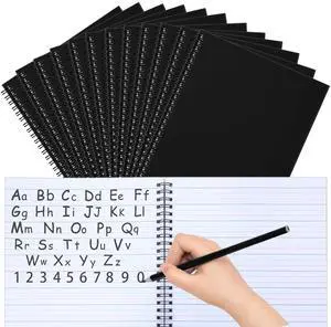 12 Pack Primary Composition Notebook Spiral K-2 Writing Workbook Black Wide Ruled Paper Primary Journal 100 Sheets 9.8" x 7.5" Kindergarten Preschool Handwriting Notebook for Kids 12 Pack Primary Composition Notebook Spiral K-2 Writing Workbook Black Wide Ruled Paper Primary Journal 100 Sheets 9.8" x 7.5" Kindergarten Preschool Handwriting Notebook for Kids