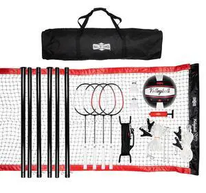 Outdoor Volleyball and Badminton Net with Carrying Bag Accessories Set and Adjustable Steel Poles Perfect for Parties Outdoor Volleyball and Badminton Net with Carrying Bag Accessories Set and Adjustable Steel Poles Perfect for Parties