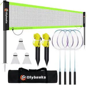 20ft Portable Outdoor Badminton Net Set for Driveway Backyard, Beach, Park with Durable Anti-Sag PE Net, Heavy Duty Steel Poles, 4 Badminton Rackets, 3 Shuttlecocks and 600D Carry Bag 20ft Portable Outdoor Badminton Net Set for Driveway Backyard, Beach, Park with Durable Anti-Sag PE Net, Heavy Duty Steel Poles, 4 Badminton Rackets, 3 Shuttlecocks and 600D Carry Bag