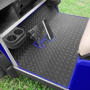 Golf Cart Floor Liner Mat 8mm Thick Rubber Full Coverage Fit for Club Car DS 1982-2013 / Villager 1982-2018 Carts Heavy-Duty Non-Slip Front Feet Mats Replacement Easy to Clean - Blue Trim Golf Cart Floor Liner Mat 8mm Thick Rubber Full Coverage Fit for Club Car DS 1982-2013 / Villager 1982-2018 Carts Heavy-Duty Non-Slip Front Feet Mats Replacement Easy to Clean - Blue Trim