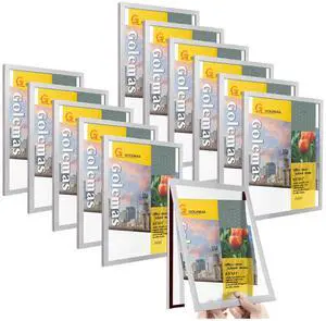 Acrylic Magnetic Sign Holder, Easy-Opening 8.5 x 11 Wall Mount Display Frames, Self Adhesive Back Plastic Clear Document Frame, Horizontal & Vertical Display (Silver, 12Pack) Acrylic Magnetic Sign Holder, Easy-Opening 8.5 x 11 Wall Mount Display Frames, Self Adhesive Back Plastic Clear Document Frame, Horizontal & Vertical Display (Silver, 12Pack)