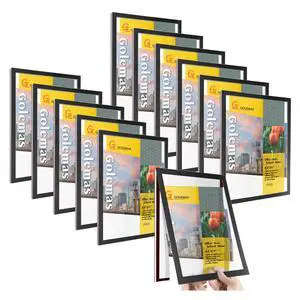 Acrylic Magnetic Sign Holder, Easy-Opening 8.5 x 11 Wall Mount Display Frames, Self Adhesive Back Plastic Clear Document Frame, Horizontal & Vertical Display (Black, 12Pack) Acrylic Magnetic Sign Holder, Easy-Opening 8.5 x 11 Wall Mount Display Frames, Self Adhesive Back Plastic Clear Document Frame, Horizontal & Vertical Display (Black, 12Pack)