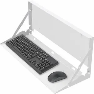 White Flip Down 24 Inch Keyboard Tray Wall Mount, MOUNT-FDKB1-W | Fits Standard Size Keyboards and Mice, Fold Down Typing Platform, Space Saving Design, Mouse Pad Included White Flip Down 24 Inch Keyboard Tray Wall Mount, MOUNT-FDKB1-W | Fits Standard Size Keyboards and Mice, Fold Down Typing Platform, Space Saving Design, Mouse Pad Included