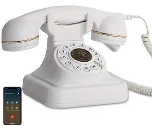 Bluetooth Retro Phone Landline Telephone,Bluetooth Home Phone with Speakerphone,Voice Assistant, Volume Control,Music Playback,USB Rechargeable,Hands-Free Calling for Bedroom, Home & Office Bluetooth Retro Phone Landline Telephone,Bluetooth Home Phone with Speakerphone,Voice Assistant, Volume Control,Music Playback,USB Rechargeable,Hands-Free Calling for Bedroom, Home & Office