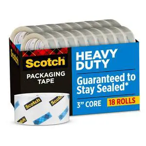 Heavy Duty Shipping Packing Tape, Clear, Shipping and Packaging Supplies, 1.88 in. x 54.6 yd., 18 Tape Rolls Heavy Duty Shipping Packing Tape, Clear, Shipping and Packaging Supplies, 1.88 in. x 54.6 yd., 18 Tape Rolls