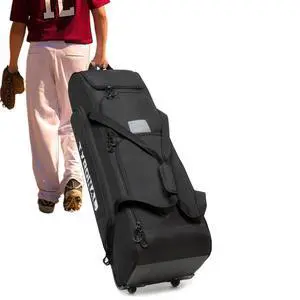Baseball Bag with Wheels for 4 Bats,Soft Rolling Baseball Bag With Multi-Pockets, Fence Hook, Holds All Baseball Equipment Baseball Bag with Wheels for 4 Bats,Soft Rolling Baseball Bag With Multi-Pockets, Fence Hook, Holds All Baseball Equipment