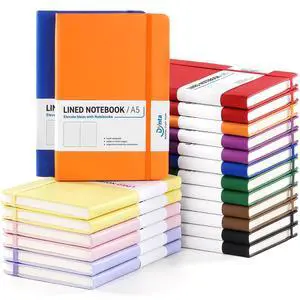 20 Pack Hardcover Leather Journal Notebooks, A5 College Ruled, 200 Pages/100 Sheets, 5.8 x 8.4 inch, 10 Colors, Bulk for Business/Office/Work 20 Pack Hardcover Leather Journal Notebooks, A5 College Ruled, 200 Pages/100 Sheets, 5.8 x 8.4 inch, 10 Colors, Bulk for Business/Office/Work