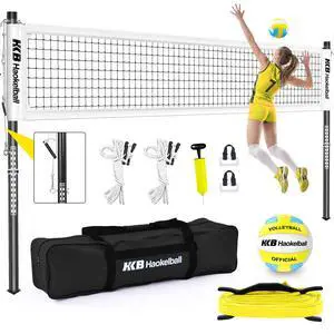 Outdoor Volleyball Net Set for Backyard, 32FT Regulation, 3-Level Adjustable Height & Anti-Sag Tension System, Heavy Duty Thick Poles, Includes Volleyball, Pump, Boundary Line and Carry Bag Outdoor Volleyball Net Set for Backyard, 32FT Regulation, 3-Level Adjustable Height & Anti-Sag Tension System, Heavy Duty Thick Poles, Includes Volleyball, Pump, Boundary Line and Carry Bag